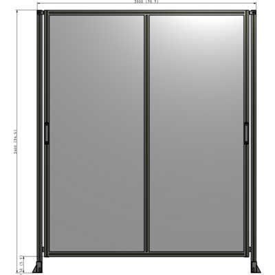 E4-2400-2000-0150-GYPTK DOUBLE REMOVABLE PANEL WITH LEGS 2400MM X 2000MM 1/4" POLYCARBONATE, AS A KIT
