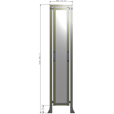 E5-2135-0450-0150-GYPTK SINGLE REMOVABLE PANEL WITH LEGS AND A HEADER  2135MM X 450MM 1/4" POLYCARBONATE, AS A KIT