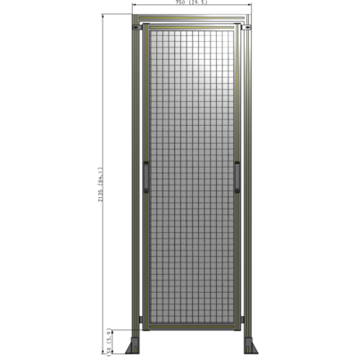 E5-2135-0750-0150-GYMTK SINGLE REMOVABLE PANEL WITH LEGS AND A HEADER  2135MM X 750MM 1" MESH, AS A KIT
