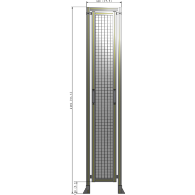 E5-2400-0450-0150-GYMTK SINGLE REMOVABLE PANEL WITH LEGS AND A HEADER  2400MM X 450MM 1" MESH, AS A KIT
