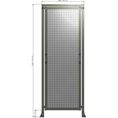 E5-2400-0900-0150-GYMTA SINGLE REMOVABLE PANEL WITH LEGS AND A HEADER  2400MM X 900MM 1" MESH, FULLY ASSEMBLED
