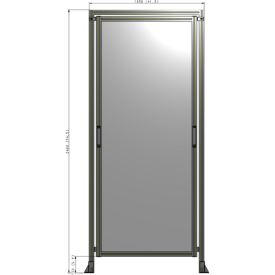 E5-2400-1050-0150-GYPTK SINGLE REMOVABLE PANEL WITH LEGS AND A HEADER  2400MM X 1050MM 1/4" POLYCARBONATE, AS A KIT