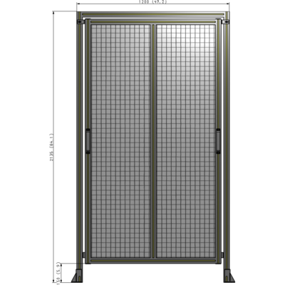 E6-2135-1200-0150-GYMTA DOUBLE REMOVABLE PANEL WITH LEGS AND A HEADER 2135MM X 1200MM 1" MESH, FULLY ASSEMBLED