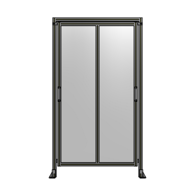 DOUBLE REMOVABLE PANEL WITH LEGS AND A HEADER  2135MM X 1200MM 1/4&quot; POLYCARBONATE, FULLY ASSEMBLED