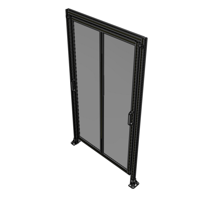 E6-2135-1200-0150-GYPTA DOUBLE REMOVABLE PANEL WITH LEGS AND A HEADER 2135MM X 1200MM 1/4" POLYCARBONATE, FULLY ASSEMBLED