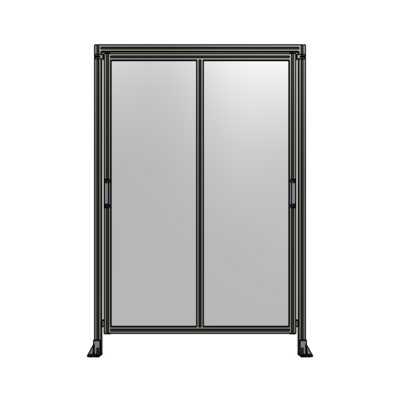 DOUBLE REMOVABLE PANEL WITH LEGS AND A HEADER  2135MM X 1450MM 1/4&quot; POLYCARBONATE, FULLY ASSEMBLED