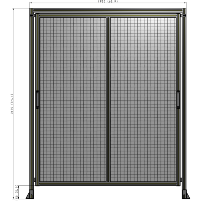 E6-2135-1750-0150-GYMTK DOUBLE REMOVABLE PANEL WITH LEGS AND A HEADER 2135MM X 1750MM 1" MESH, AS A KIT