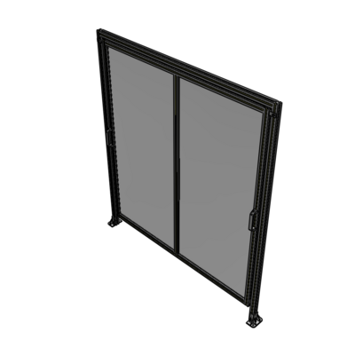 E6-2135-1900-0150-GYPTA DOUBLE REMOVABLE PANEL WITH LEGS AND A HEADER 2135MM X 1900MM 1/4" POLYCARBONATE, FULLY ASSEMBLED