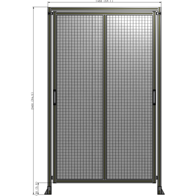E6-2400-1450-0150-GYMTK DOUBLE REMOVABLE PANEL WITH LEGS AND A HEADER 2400MM X 1450MM 1" MESH, AS A KIT