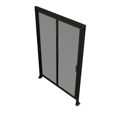 E6-2400-1600-0150-GYPTA DOUBLE REMOVABLE PANEL WITH LEGS AND A HEADER 2400MM X 1600MM 1/4" POLYCARBONATE, FULLY ASSEMBLED