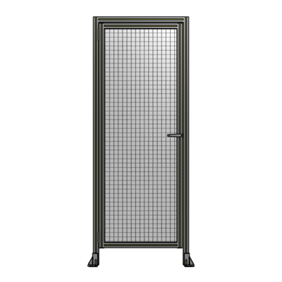DOOR WITH HEADER, HANDLE WITH INTERNAL EGRESS ON RIGHT 2135MM X 820MM 1&quot; MESH, FULLY ASSEMBLED