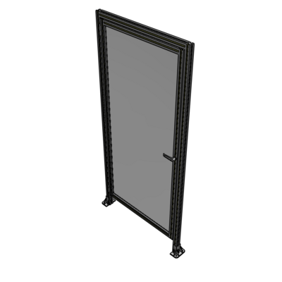 G1-2135-1000-0150-EYPTK DOOR WITH HEADER, HANDLE WITH INTERNAL EGRESS ON RIGHT 2135MM X 1000MM 1/4" POLYCARBONATE, AS A KIT