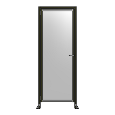 DOOR WITH HEADER, HANDLE WITH INTERNAL EGRESS ON RIGHT 2400MM X 900MM 1/4&quot; POLYCARBONATE, AS A KIT