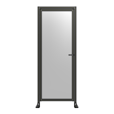 DOOR WITH HEADER, HANDLE WITH INTERNAL EGRESS ON RIGHT 2400MM X 920MM 1/4&quot; POLYCARBONATE, AS A KIT