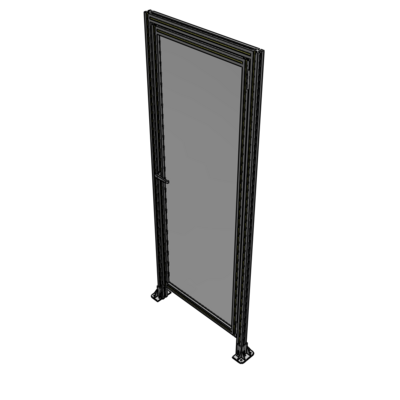 G2-2135-0820-0150-EYPTA DOOR WITH HEADER, HANDLE WITH INTERNAL EGRESS ON LEFT 2135MM X 820MM 1/4" POLYCARBONATE, ASSEMBLED