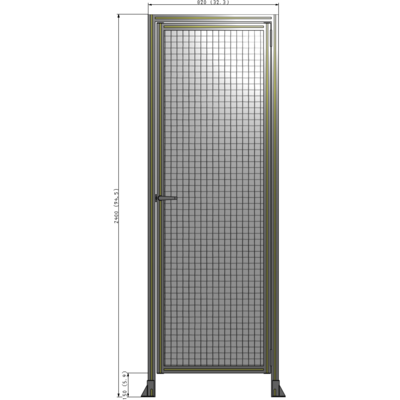 G2-2400-0820-0150-EYMTK DOOR WITH HEADER, HANDLE WITH INTERNAL EGRESS ON LEFT 2400MM X 820MM 1" MESH, AS A KIT