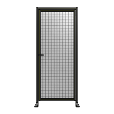 DOOR WITH HEADER, HANDLE WITH INTERNAL EGRESS ON LEFT 2400MM X 1000MM 1&quot; MESH, AS A KIT