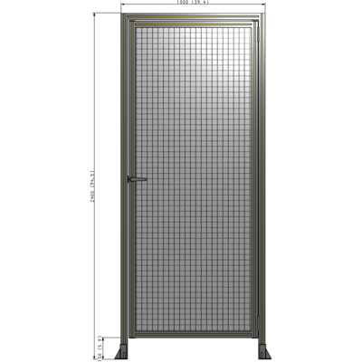 G2-2400-1000-0150-EYMTK DOOR WITH HEADER, HANDLE WITH INTERNAL EGRESS ON LEFT 2400MM X 1000MM 1" MESH, AS A KIT