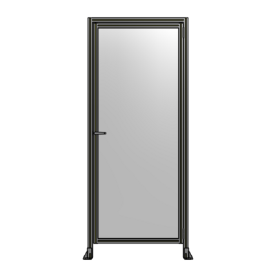 DOOR WITH HEADER, HANDLE WITH INTERNAL EGRESS ON LEFT 2400MM X 1000MM 1/4&quot; POLYCARBONATE, ASSEMBLED