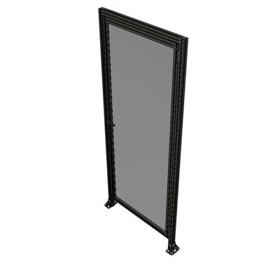 G2-2400-1000-0150-EYPTA DOOR WITH HEADER, HANDLE WITH INTERNAL EGRESS ON LEFT 2400MM X 1000MM 1/4" POLYCARBONATE, ASSEMBLED