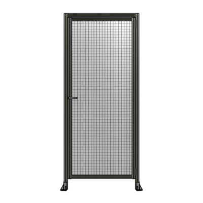 DOOR WITH HEADER, HANDLE WITH INTERNAL EGRESS ON LEFT 2400MM X 1020MM 1&quot; MESH, ASSEMBLED