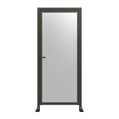 DOOR WITH HEADER, HANDLE WITH INTERNAL EGRESS ON LEFT 2400MM X 1020MM 1/4&quot; POLYCARBONATE, ASSEMBLED