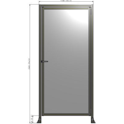 G2-2400-1100-0150-EYPTK DOOR WITH HEADER, HANDLE WITH INTERNAL EGRESS ON LEFT 2400MM X 1100MM 1/4" POLYCARBONATE, AS A KIT