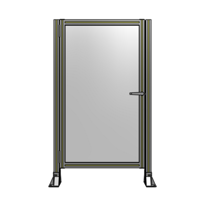 DOOR-ROBUST FRAME, HANDLE/INTERNAL EGRESS ON RIGHT 1400MM X 820MM 1/4" POLYCARBONATE, ASSEMBLED