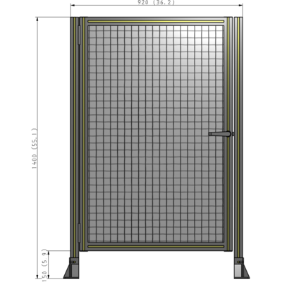 G5-1400-0920-0150-EYMTK DOOR-ROBUST FRAME, HANDLE/INTERNAL EGRESS ON RIGHT 1400MM X 920MM 1" MESH, AS A KIT
