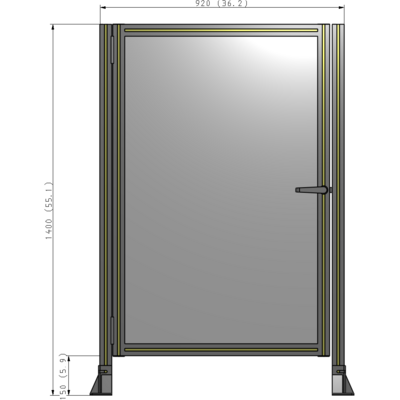 G5-1400-0920-0150-EYPTA DOOR-ROBUST FRAME, HANDLE/INTERNAL EGRESS ON RIGHT 1400MM X 920MM 1/4" POLYCARBONATE, ASSEMBLED