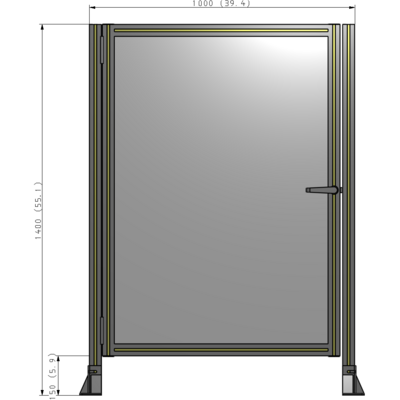 G5-1400-1000-0150-EYPTK DOOR-ROBUST FRAME, HANDLE/INTERNAL EGRESS ON RIGHT 1400MM X 1000MM 1/4" POLYCARBONATE, AS A KIT