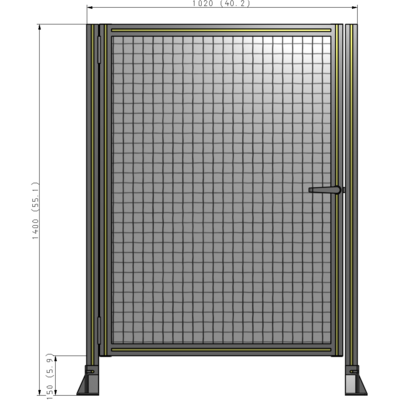 G5-1400-1020-0150-EYMTA DOOR-ROBUST FRAME, HANDLE/INTERNAL EGRESS ON RIGHT 1400MM X 1020MM 1" MESH, FULLY ASSEMBLED