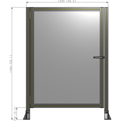 G5-1400-1020-0150-EYPTK DOOR-ROBUST FRAME, HANDLE/INTERNAL EGRESS ON RIGHT 1400MM X 1020MM 1/4" POLYCARBONATE, AS A KIT