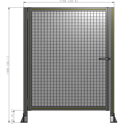 G5-1400-1100-0150-EYMTK DOOR-ROBUST FRAME, HANDLE/INTERNAL EGRESS ON RIGHT 1400MM X 1100MM 1" MESH, AS A KIT