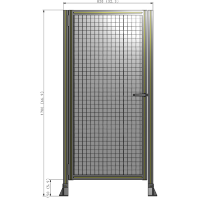 G5-1700-0820-0150-EYMTK DOOR-ROBUST FRAME, HANDLE/INTERNAL EGRESS ON RIGHT 1700MM X 820MM 1" MESH, FULLY ASSEMBLED