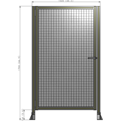 G5-1700-1020-0150-EYMTA DOOR-ROBUST FRAME, HANDLE/INTERNAL EGRESS ON RIGHT 1700MM X 1020MM 1" MESH, FULLY ASSEMBLED