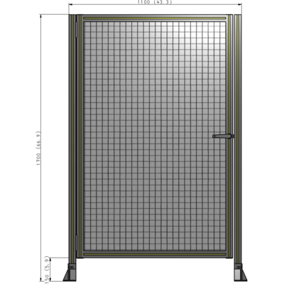 G5-1700-1100-0150-EYMTA DOOR-ROBUST FRAME, HANDLE/INTERNAL EGRESS ON RIGHT 1700MM X 1100MM 1" MESH, FULLY ASSEMBLED