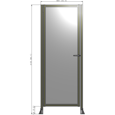 G5-2135-0820-0150-EYPTK DOOR-ROBUST FRAME, HANDLE/INTERNAL EGRESS ON RIGHT 2135MM X 820MM 1/4" POLYCARBONATE, AS A KIT
