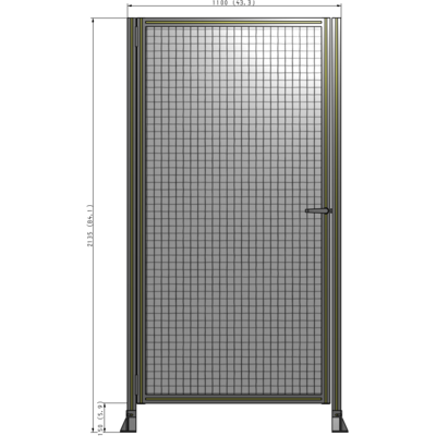 G5-2135-1100-0150-EYMTA DOOR-ROBUST FRAME, HANDLE/INTERNAL EGRESS ON RIGHT 2135MM X 1100MM 1" MESH, FULLY ASSEMBLED
