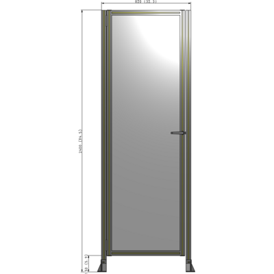 G5-2400-0820-0150-EYPTA DOOR-ROBUST FRAME, HANDLE/INTERNAL EGRESS ON RIGHT 2135MM X 820MM 1/4" POLYCARBONATE, ASSEMBLED