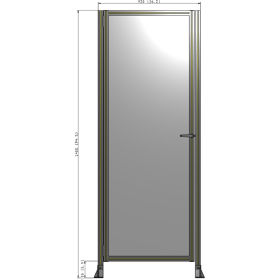 G5-2400-0920-0150-EYPTA DOOR-ROBUST FRAME, HANDLE/INTERNAL EGRESS ON RIGHT 2135MM X 920MM 1/4" POLYCARBONATE, ASSEMBLED