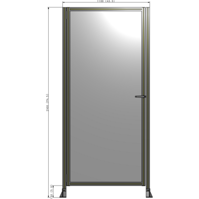 G5-2400-1100-0150-EYPTK DOOR-ROBUST FRAME, HANDLE/INTERNAL EGRESS ON RIGHT 2135MM X 1100MM 1/4" POLYCARBONATE, AS A KB100:B195IT