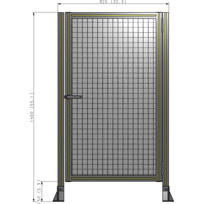G6-1400-0820-0150-EYMTA DOOR-ROBUST FRAME, HANDLE/INTERNAL EGRESS ON LEFT 1400MM X 820MM 1" MESH, FULLY ASSEMBLED