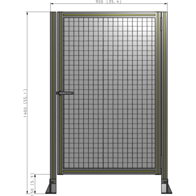 G6-1400-0900-0150-EYMTK DOOR-ROBUST FRAME, HANDLE/INTERNAL EGRESS ON LEFT 1400MM X 900MM 1" MESH, AS A KIT