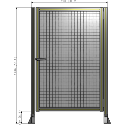 G6-1400-0920-0150-EYMTA DOOR-ROBUST FRAME, HANDLE/INTERNAL EGRESS ON LEFT 1400MM X 920MM 1" MESH, FULLY ASSEMBLED