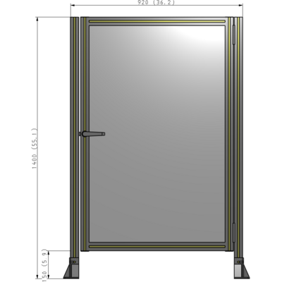 G6-1400-0920-0150-EYPTA DOOR-ROBUST FRAME, HANDLE/INTERNAL EGRESS ON LEFT 1400MM X 920MM 1/4" POLYCARBONATE, ASSEMBLED