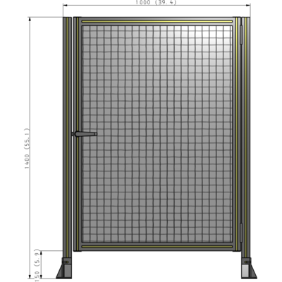 G6-1400-1000-0150-EYMTK DOOR-ROBUST FRAME, HANDLE/INTERNAL EGRESS ON LEFT 1400MM X 1000MM 1" MESH, AS A KIT