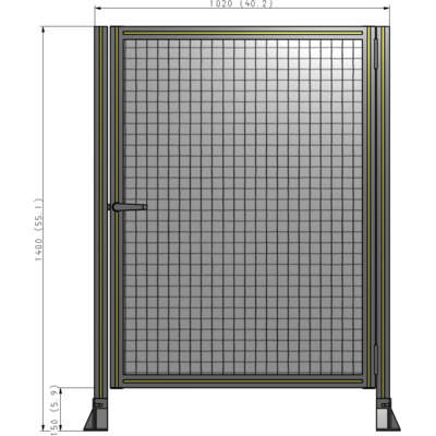 G6-1400-1020-0150-EYMTK DOOR-ROBUST FRAME, HANDLE/INTERNAL EGRESS ON LEFT 1400MM X 1020MM 1" MESH, AS A KIT
