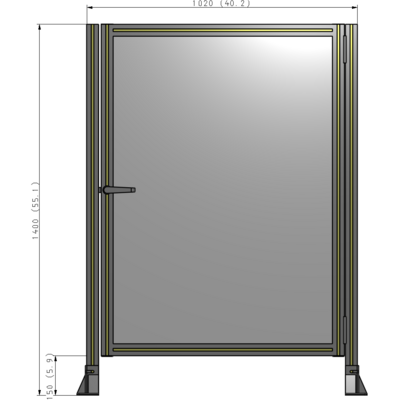 G6-1400-1020-0150-EYPTK DOOR-ROBUST FRAME, HANDLE/INTERNAL EGRESS ON LEFT 1400MM X 1020MM 1/4" POLYCARBONATE, AS A KIT