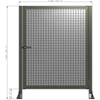 G6-1400-1100-0150-EYMTA DOOR-ROBUST FRAME, HANDLE/INTERNAL EGRESS ON LEFT 1400MM X 1100MM 1" MESH, FULLY ASSEMBLED